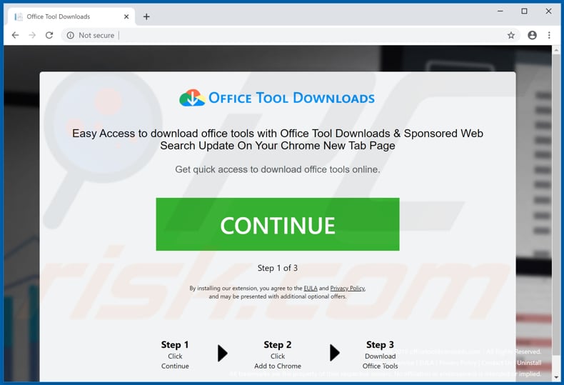 Website used to promote Office Tool Downloads browser hijacker