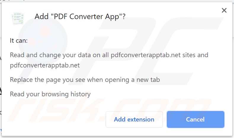 pdf converter app browser hijacker wants to read and change data