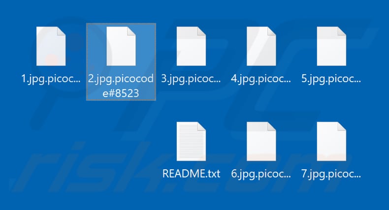 Files encrypted by Picocode ransomware (.picocode#8523 extension)