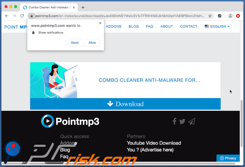 pointmp3.com opens download page of Power App