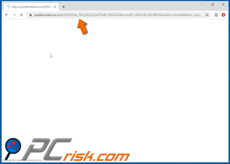 pushbestdevice[.]com website appearance (GIF)