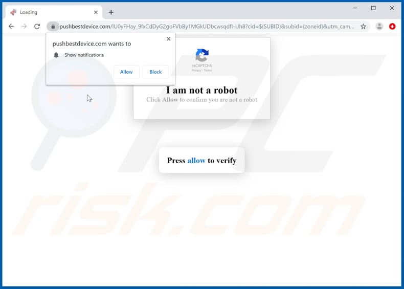 pushbestdevice[.]com pop-up redirects