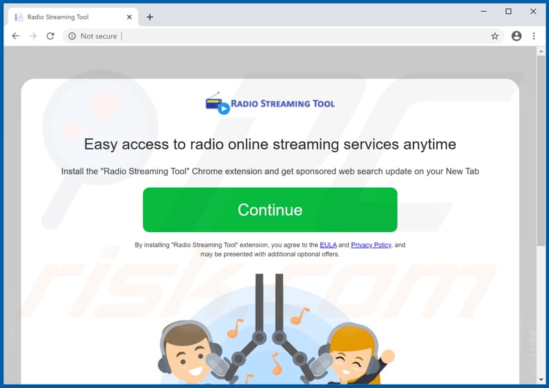 Website used to promote Radio Streaming Tool browser hijacker