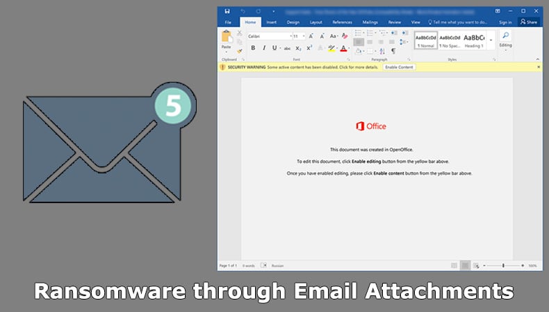 Ransomware through email attachments