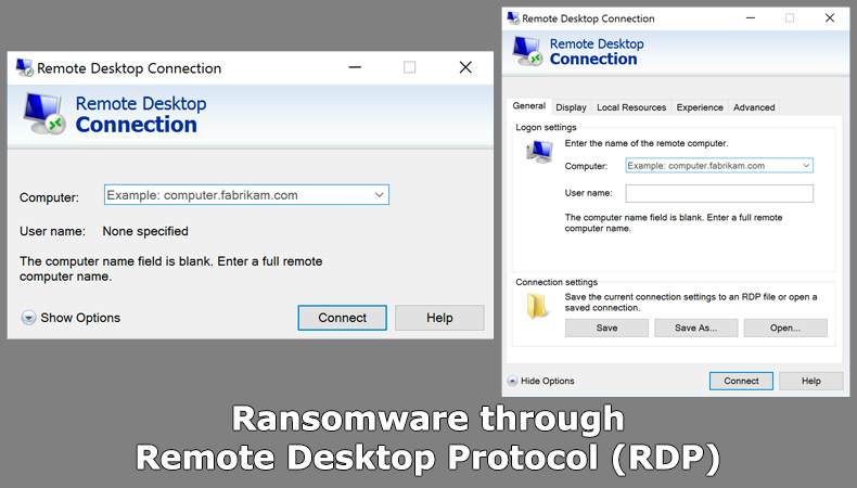 Ransomware through Remote Desktop Protocol (RDP)