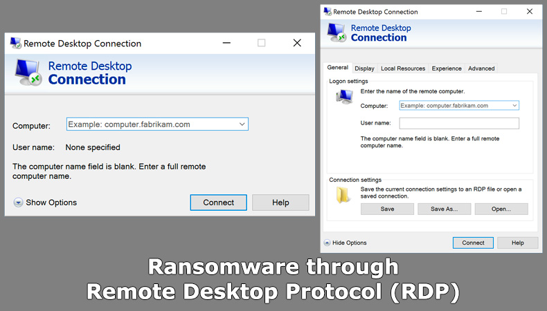 Ransomware through Remote Desktop Protocol (RDP)