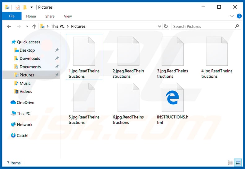 Files encrypted by ReadTheInstructions ransomware (.ReadTheInstructions extension)