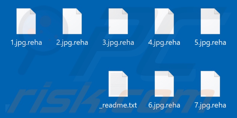 Files encrypted by Reha ransomware (.reha extension)