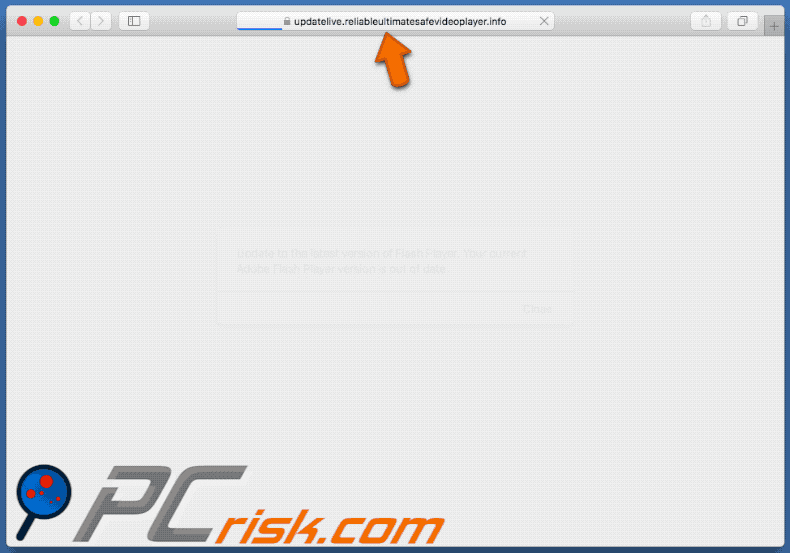 Appearance of reliableultimatesafevideoplayer[.]info scam (GIF)