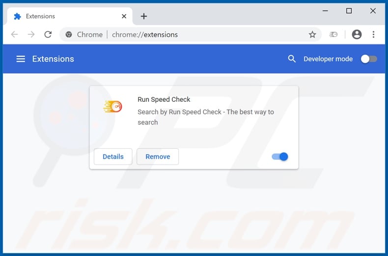Removing feed.runspeedcheck.com related Google Chrome extensions