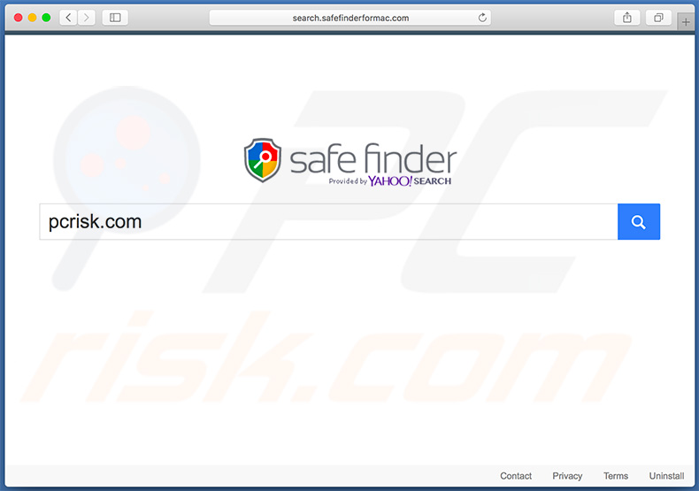 Safe Finder browser hijacker on a Mac computer