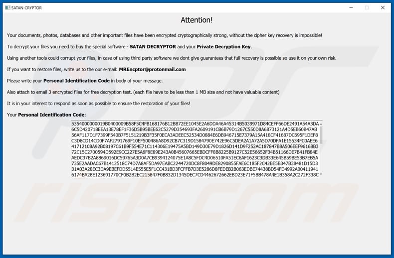 SatanCryptor decrypt instructions (# SATAN CRYPTOR #.hta)