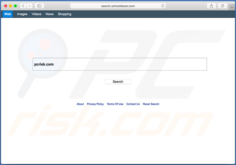 search.schooldozer.com browser hijacker on a Mac computer