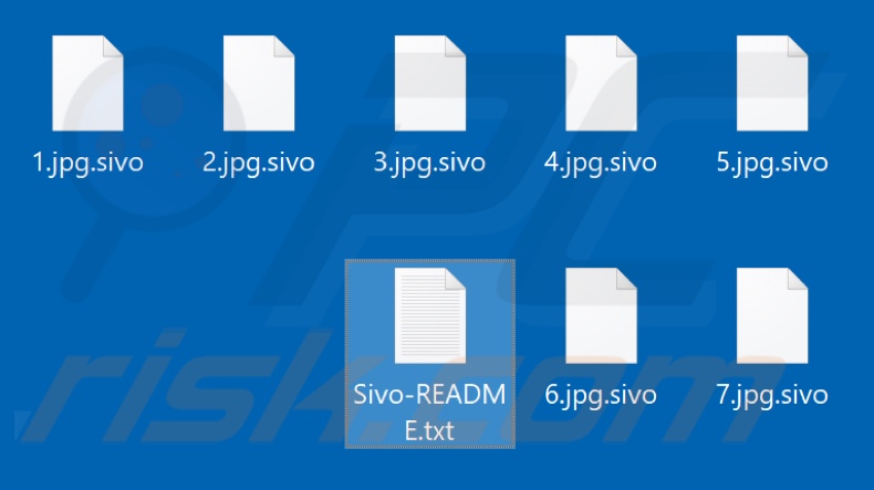 Files encrypted by Sivo ransomware (.sivo extension)
