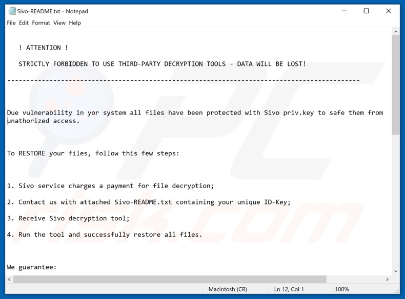 Sivo decrypt instructions (Sivo-README.txt)