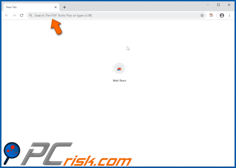 The PDF Tools Plus browser hijacker appearance (GIF)