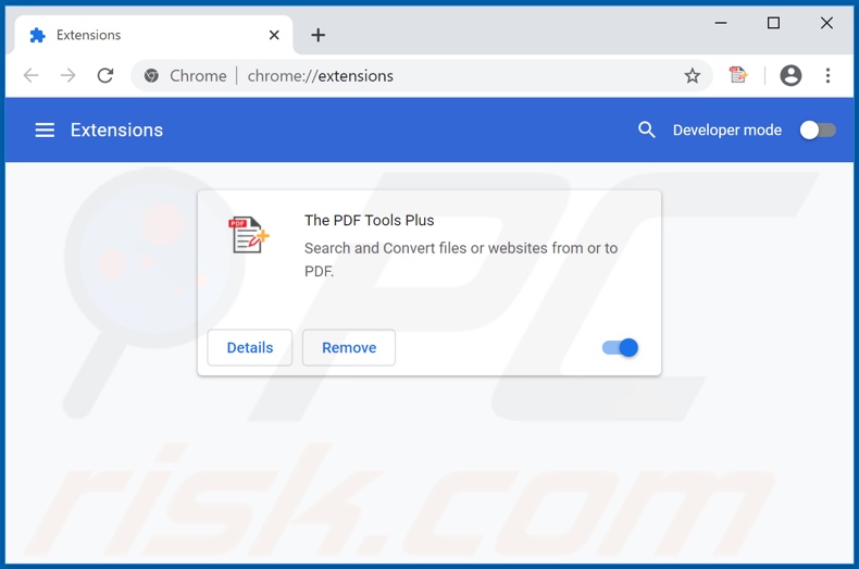 Removing thepdftoolssearch.net related Google Chrome extensions