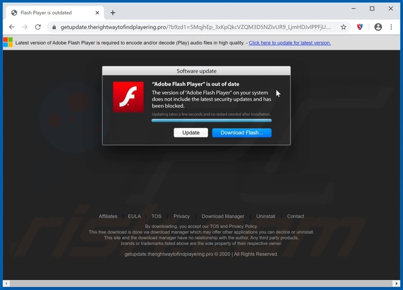 therightwaytofindplayering[.]pro scam second pop-up