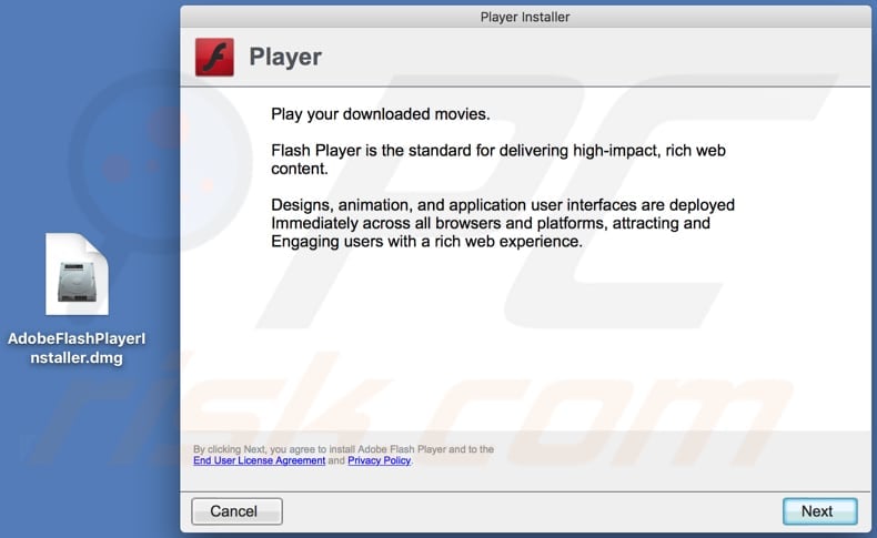 fake Adobe Flash Player installer downloaded from thesafesoftwarevideoflash.best