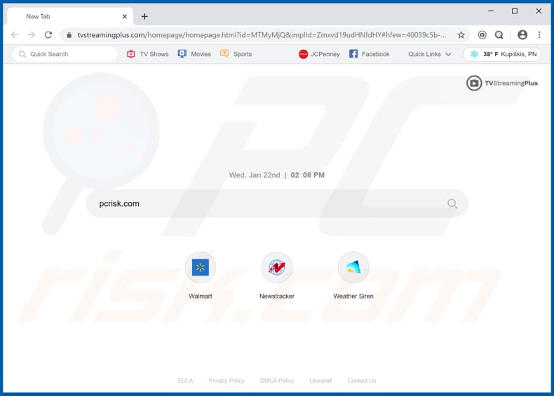 tvstreamingplus.com browser hijacker