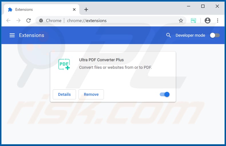 Removing ultrapdfconverterplussearch.com related Google Chrome extensions
