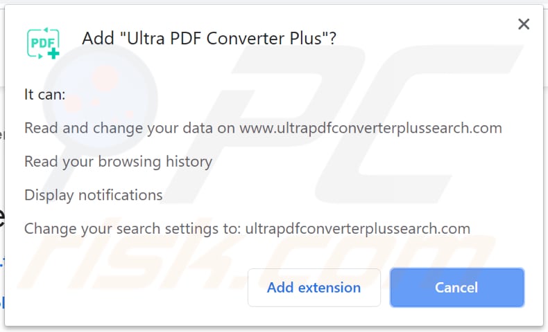 Ultra PDF Converter Plus asks for a permission to read and change data