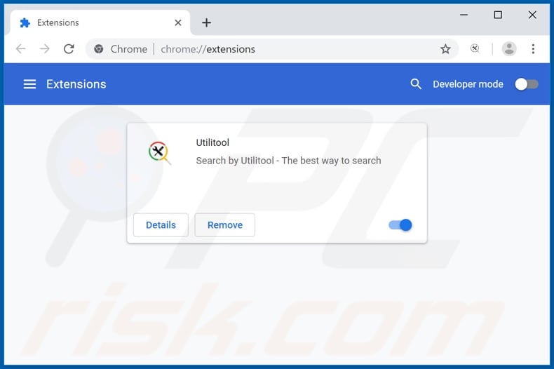 Removing feed.utilitooltech.com related Google Chrome extensions