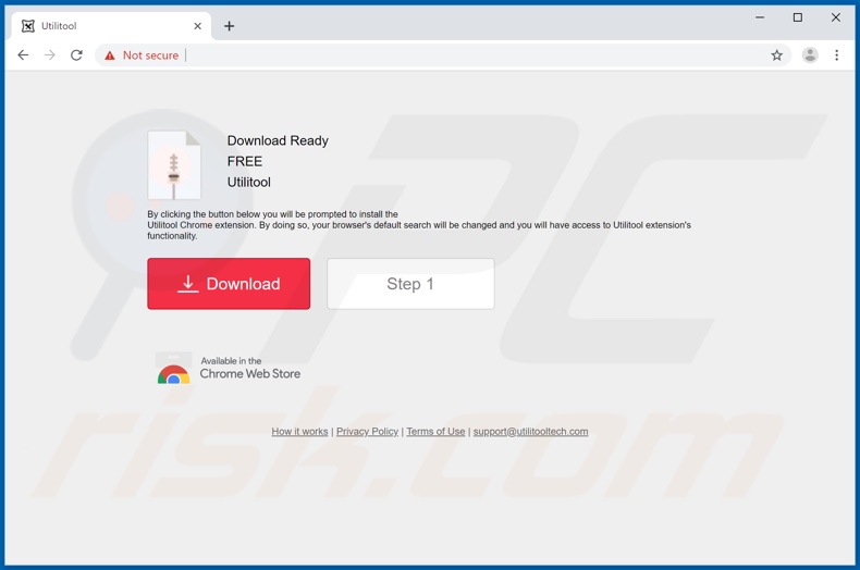 Website used to promote Utilitool browser hijacker