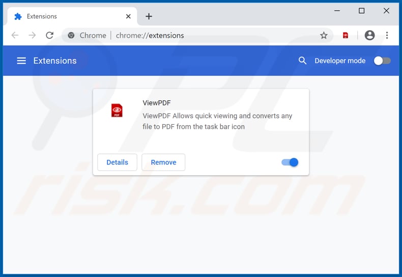 Removing pdfsrch.com related Google Chrome extensions
