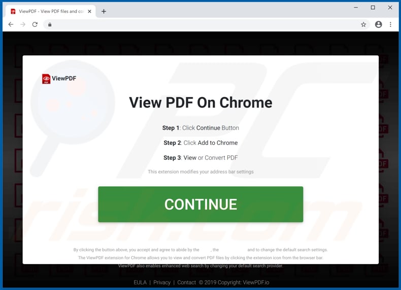 Website used to promote ViewPDF browser hijacker