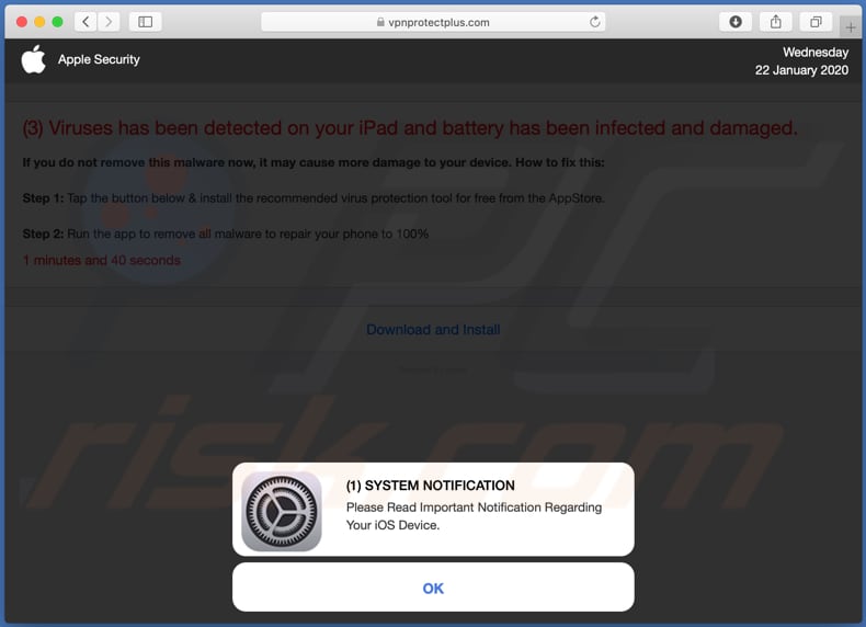 vpnprotectplus.com scam desktop website