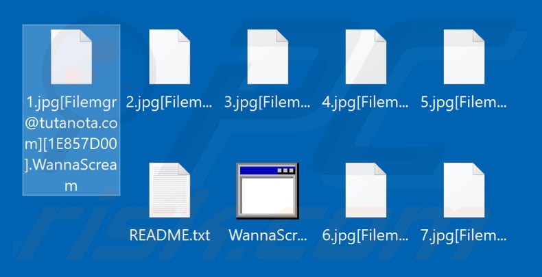 Files encrypted by Wanna Scream ransomware (.Wanna Scream extension)