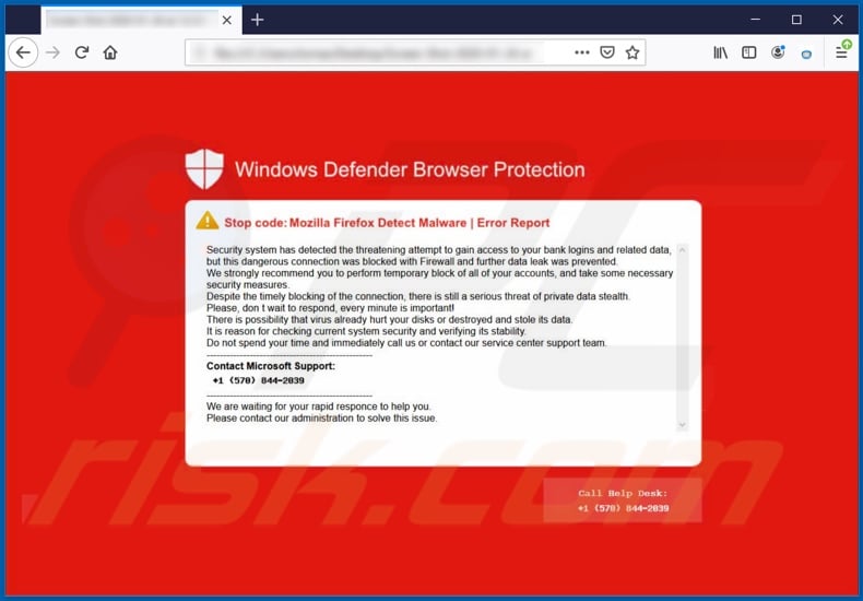 Windows Defender Browser Protection scam