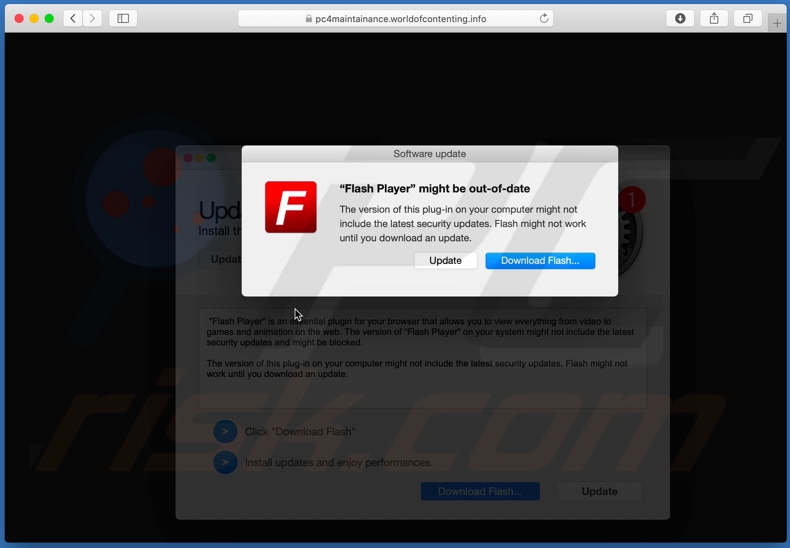 worldofcontenting[.]info scam second pop-up