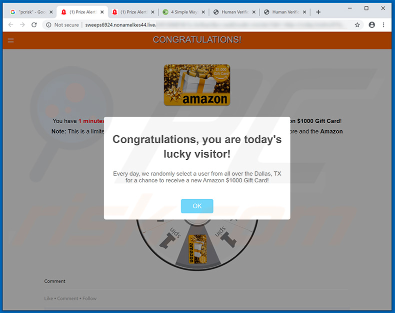 Variant of You are today's lucky visitor pop-up scam