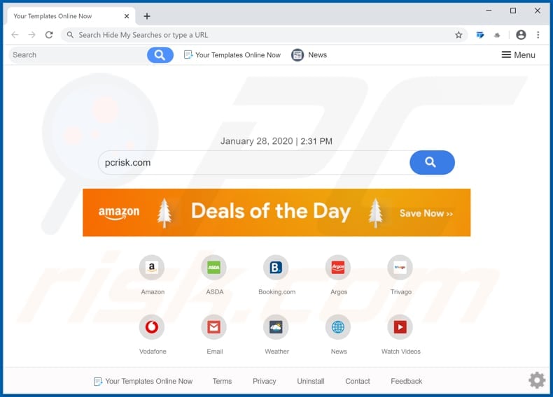 search.yourtemplatesonlinenowtab.com browser hijacker