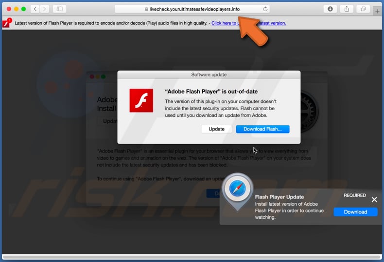 yourultimatesafevideoplayers.info scam third pop-up window