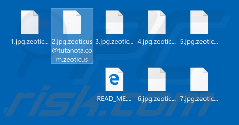 Files encrypted by Zeoticus ransomware (.zeoticus extension)