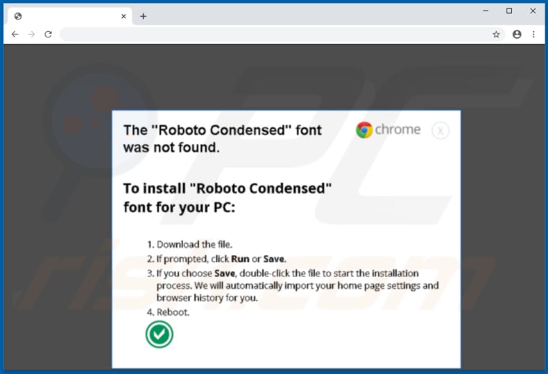 zloader malware malicious page offers to download a font that installs ZLoader