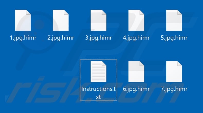 Files encrypted by BlueCheeser ransomware (.himr extension)