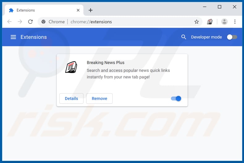 Removing search.hbreakingnewsplus.com related Google Chrome extensions