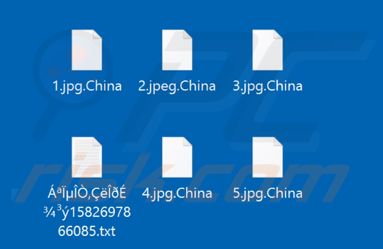 Files encrypted by China ransomware (.China extension)