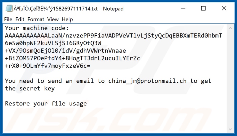 China decrypt instructions (random filename)
