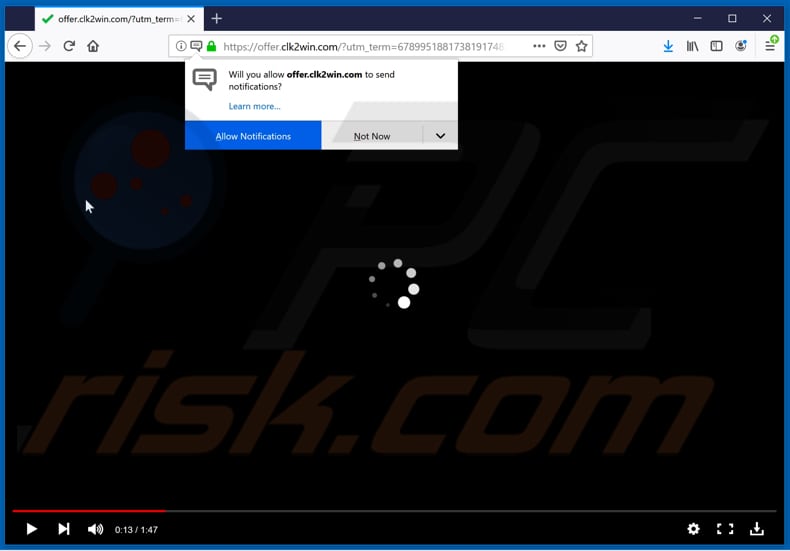 clk2win[.]com pop-up redirects