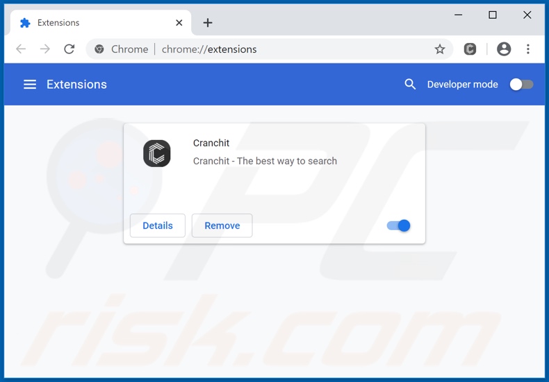 Removing feed.cranchit.com related Google Chrome extensions