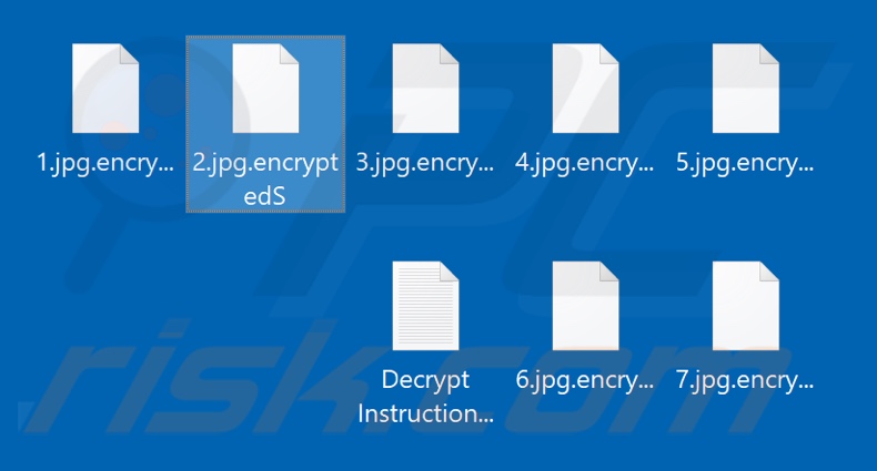 Files encrypted by DeathHiddenTear ransomware (.encryptedS [small files] and .encryptedL [large files] extensions)