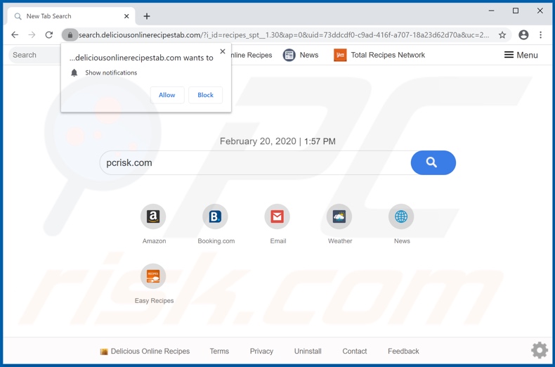 search.deliciousonlinerecipestab.com browser hijacker