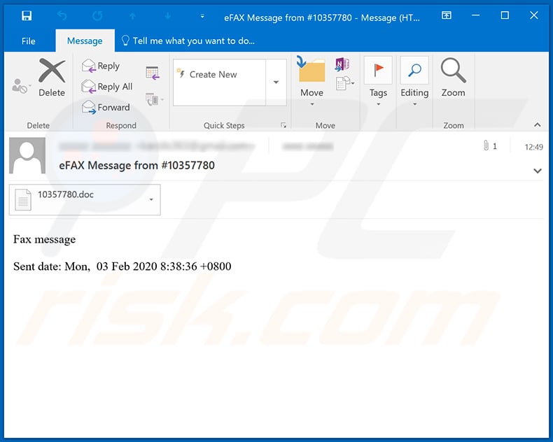 eFax spam campaign spreading Agent Tesla RAT