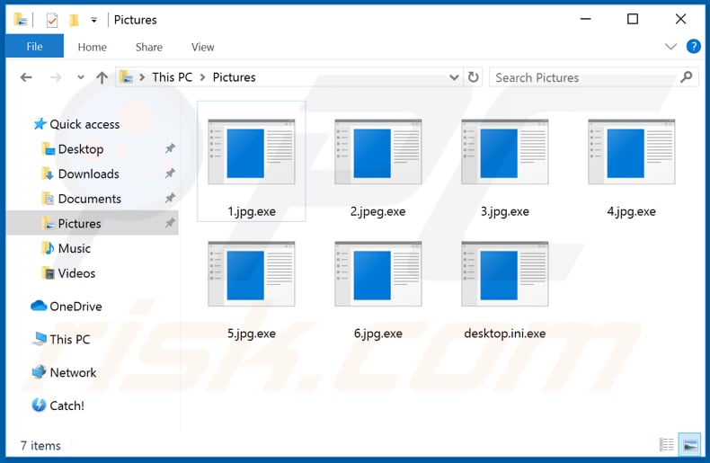 Files encrypted by Exe (JigSaw) ransomware (.exe extension)