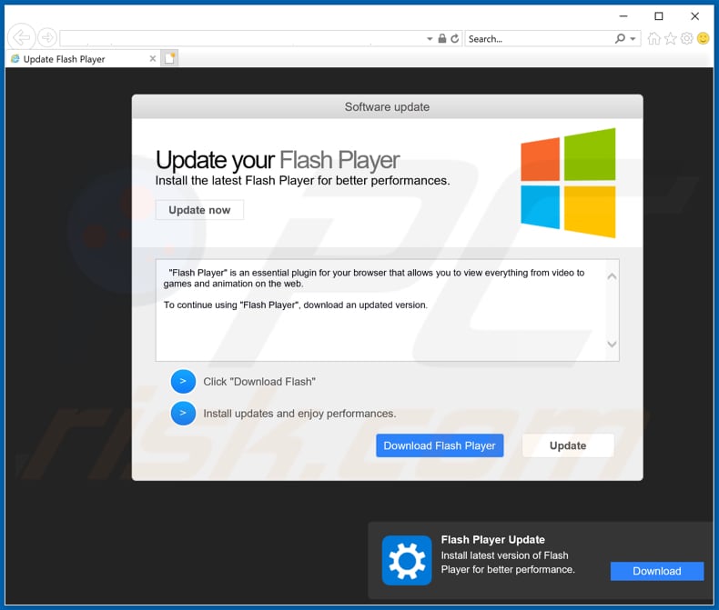 update adobe flash player for windows 10 entreprise 32bit